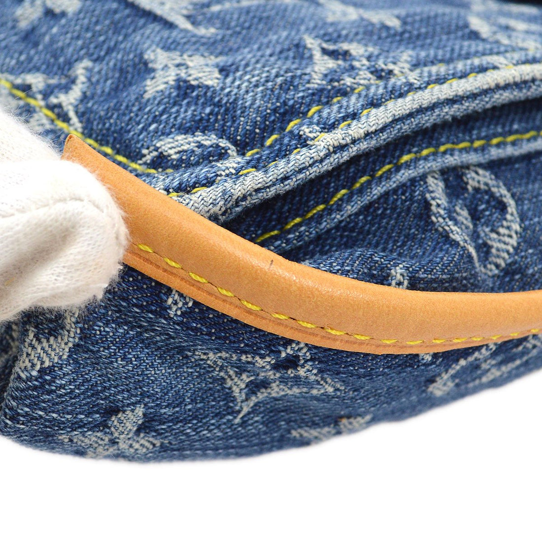 LOUIS VUITTON? FLAT SHOPPER HAND TOTE BAG MONOGRAM DENIM M95018 92672