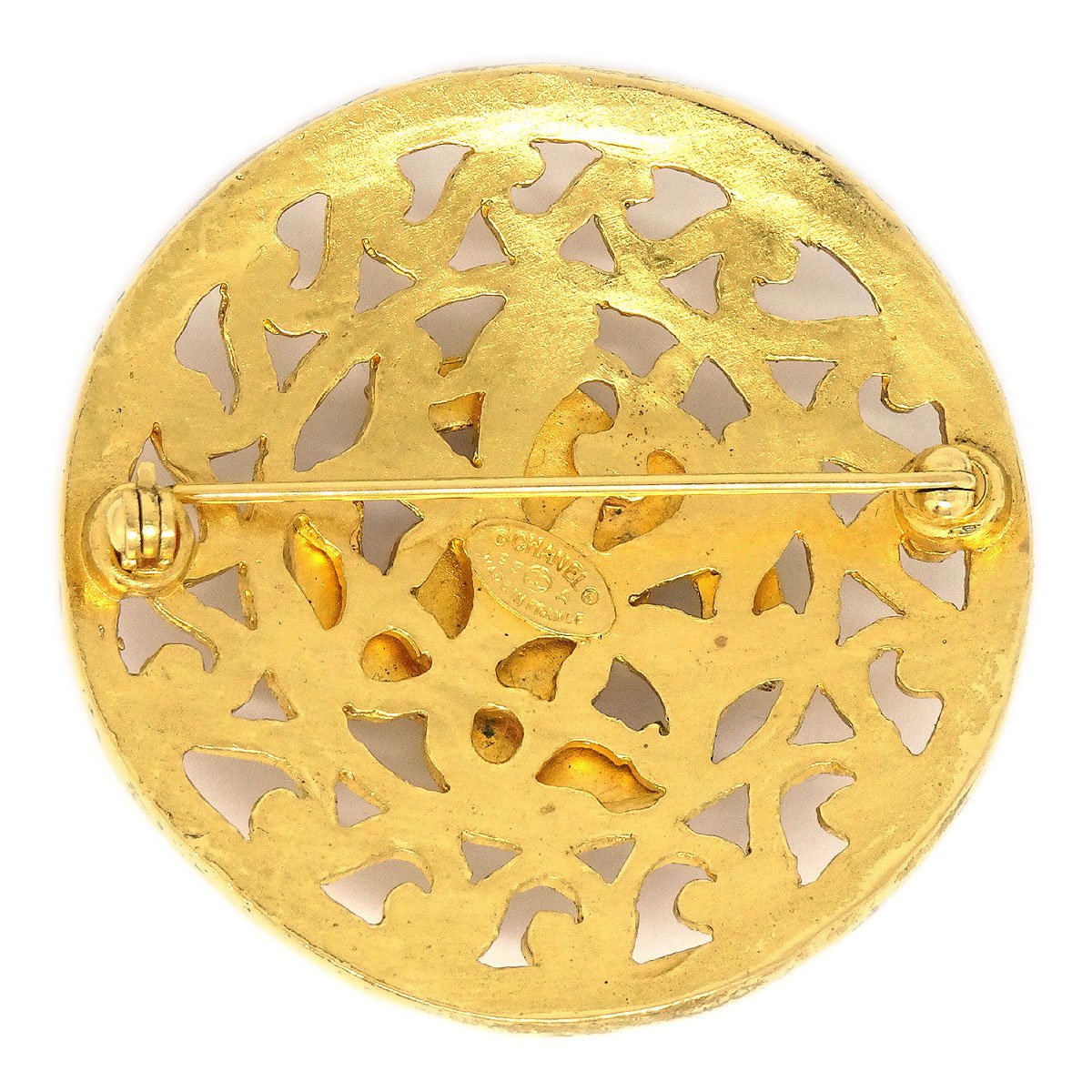 CHANEL 1996 Brooch 24k gold plate 92590