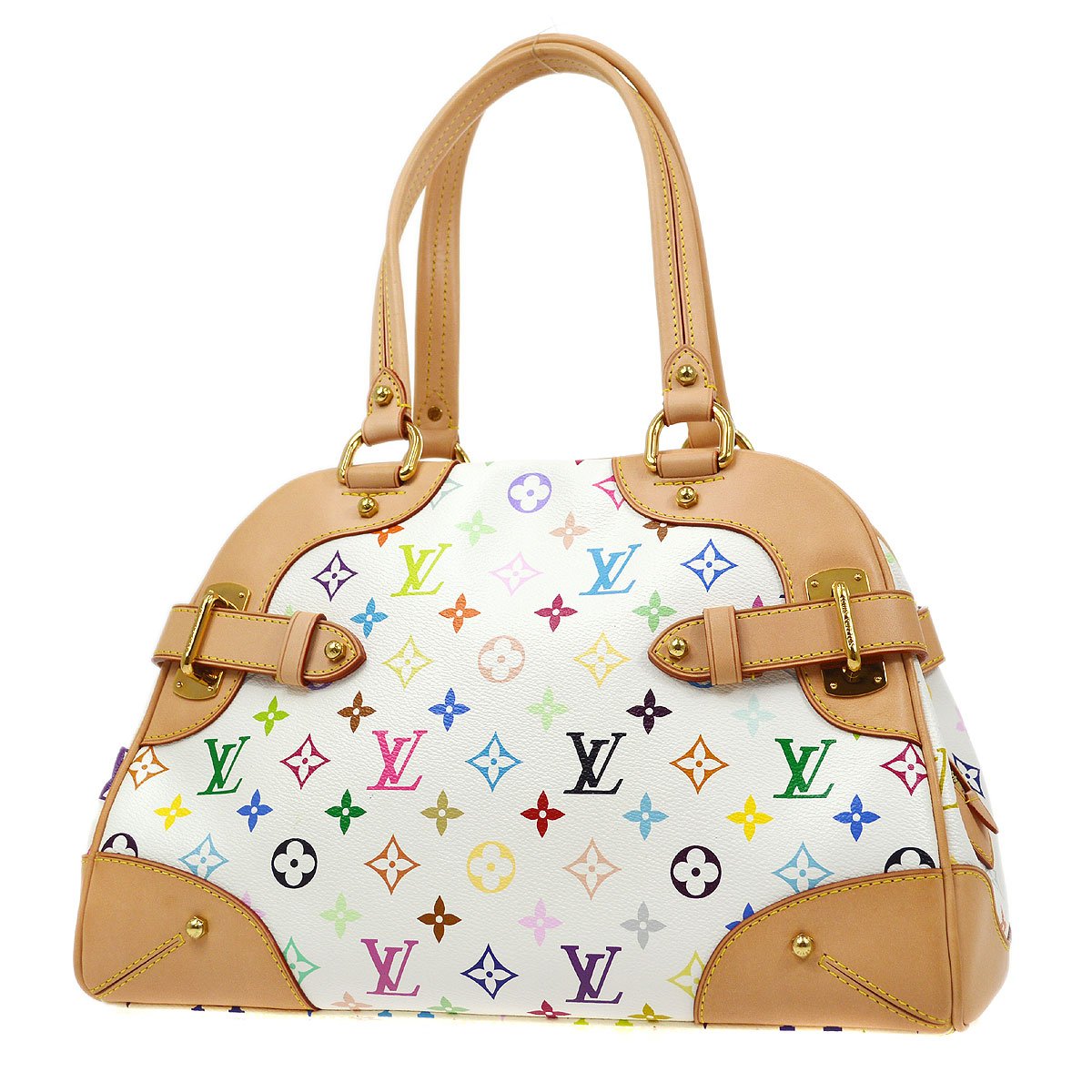 LOUIS VUITTON? 2011 CLAUDIA HAND BAG WHITE MONOGRAM MULTI M40193 83898