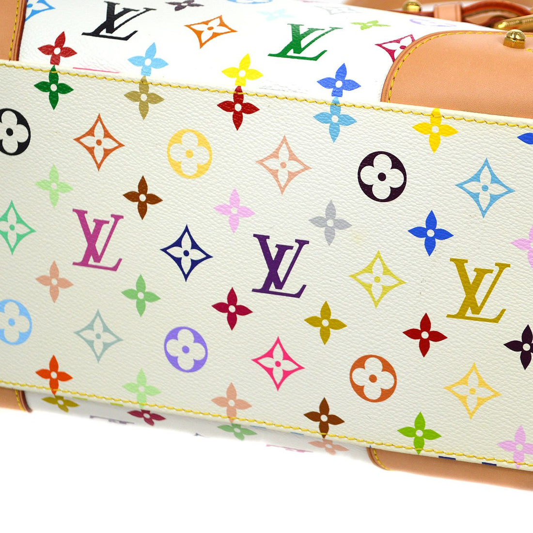 LOUIS VUITTON? 2011 CLAUDIA HAND BAG WHITE MONOGRAM MULTI M40193 83898