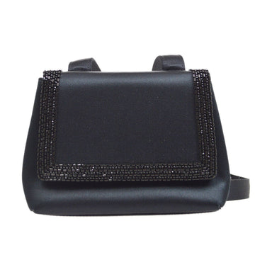 CHANEL 1998 Black Satin Beaded Trimmed Flap Bag 21211