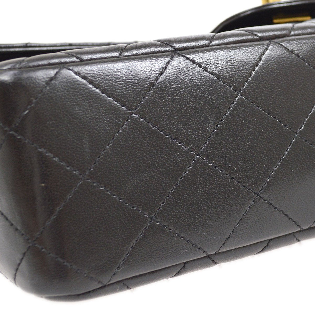 Chanel? 1994 Classic Flap Top Handle Bag Medium Black Lambskin 41952