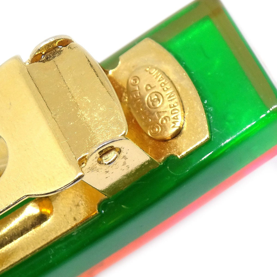 CHANEL 1997 Rainbow Lucite Hair Clip Barrette 12279