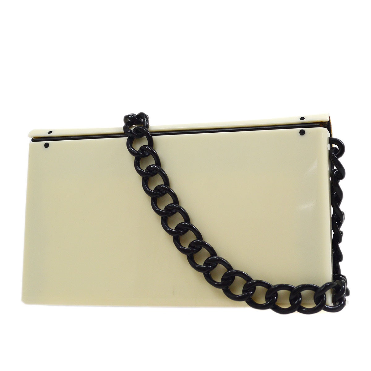 CHANEL 2000-2001 Monochrome Acrylic Shoulder Bag Small 00323