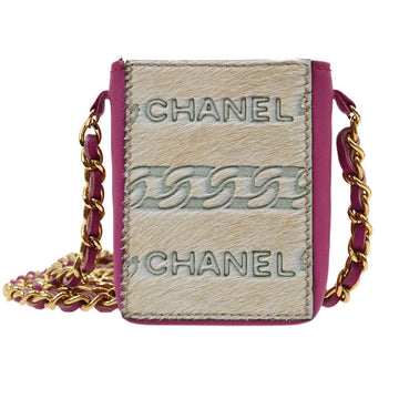 CHANEL 2001 Shoulder Bag Mini Pink Pony Fur NR13999g