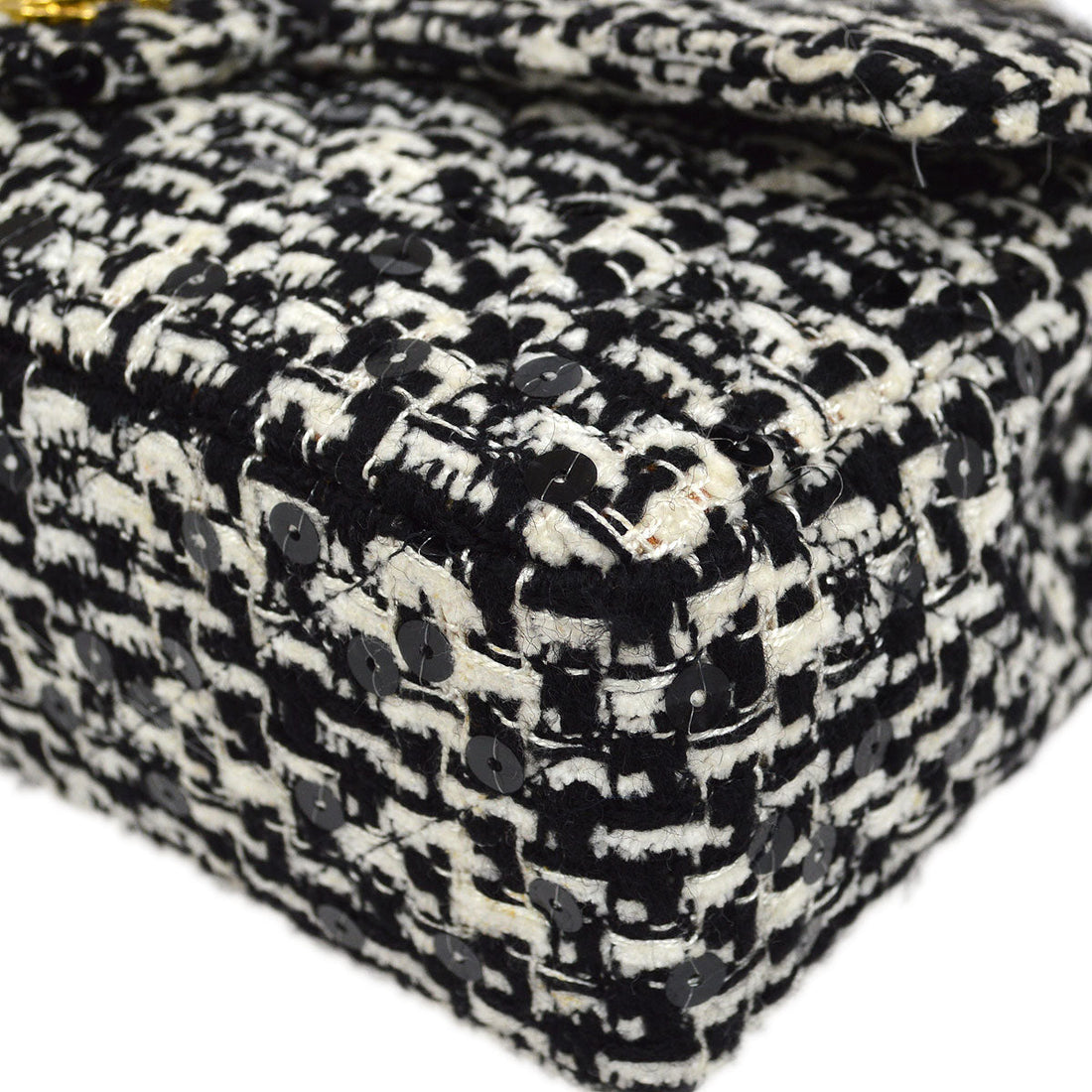 CHANEL * 1994 Tweed Sequins Top Handle Bag