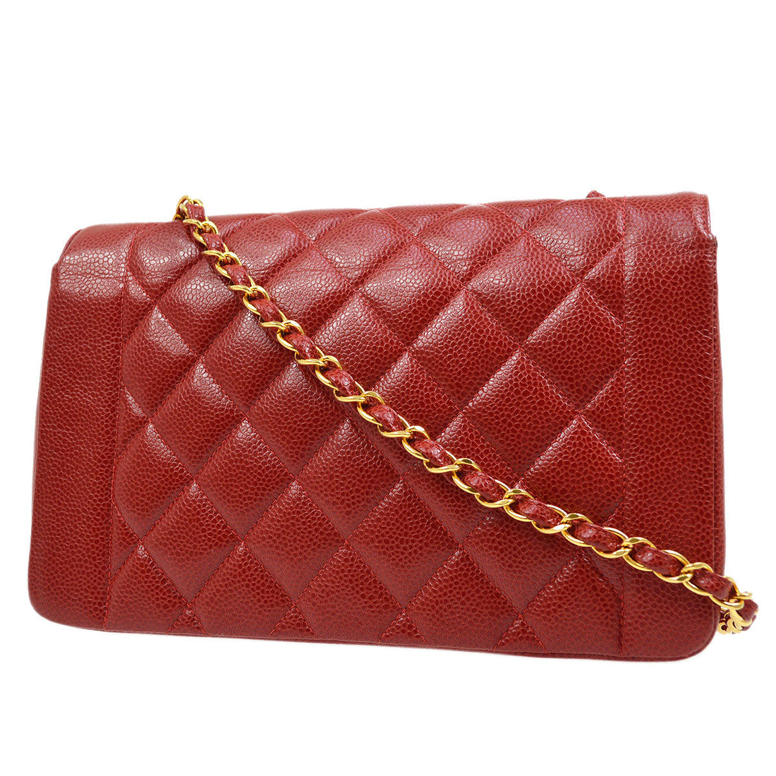 Chanel? 1994-1996 Red Caviar Diana Flap Medium 13209