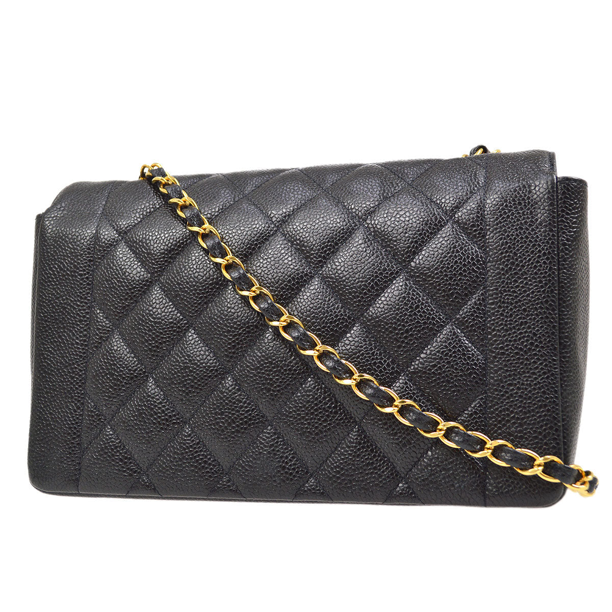 CHANEL 1994-1996 Black Caviar Diana Medium 43545