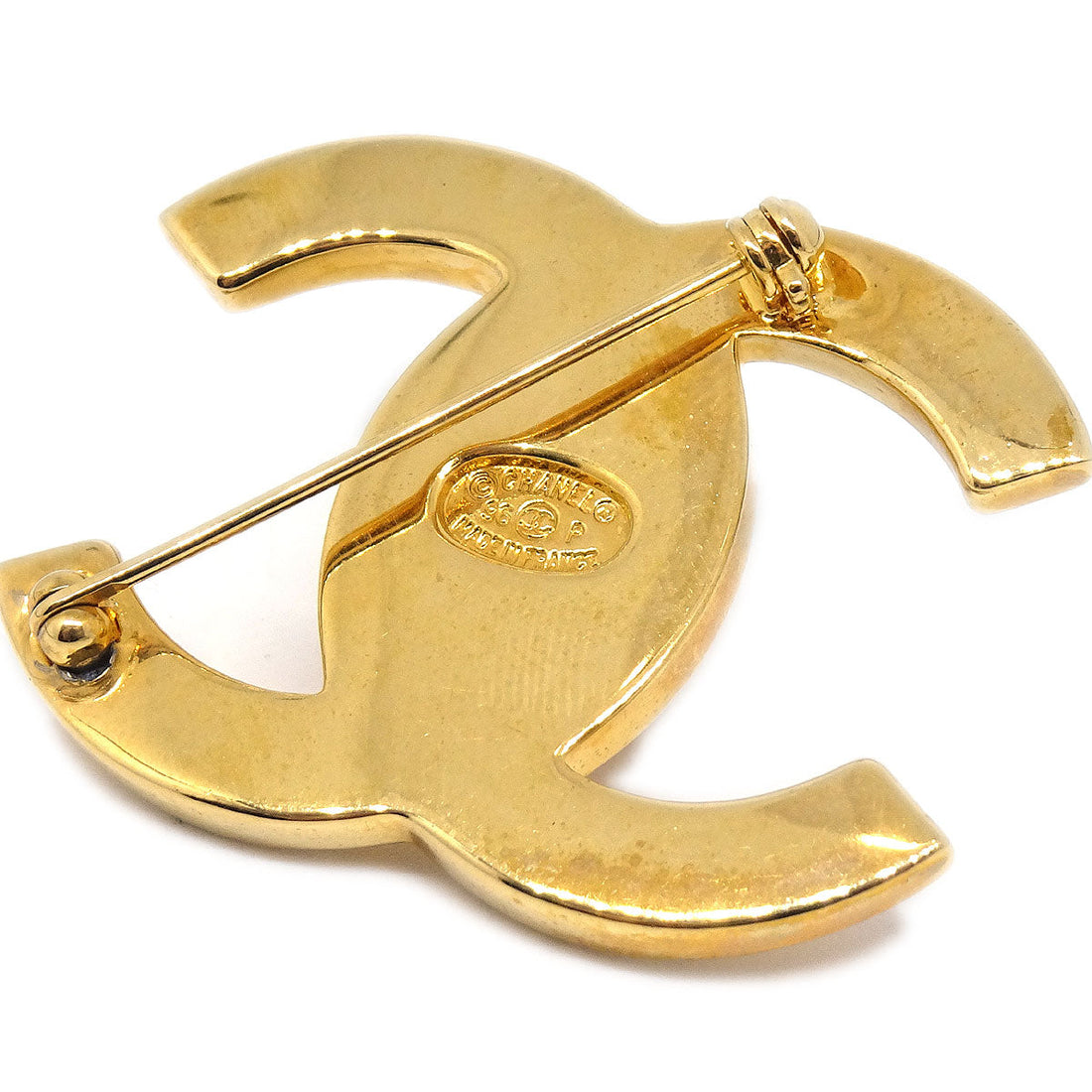 CHANEL Turnlock Brooch Pin Gold 96P 13250