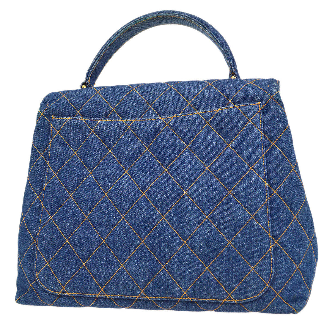 CHANEL 1996-1997 Denim Quilted Kelly 30 22857