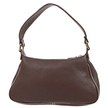 CHANEL 2003-2004 Brown Caviar Embossed Logo Shoulder Bag