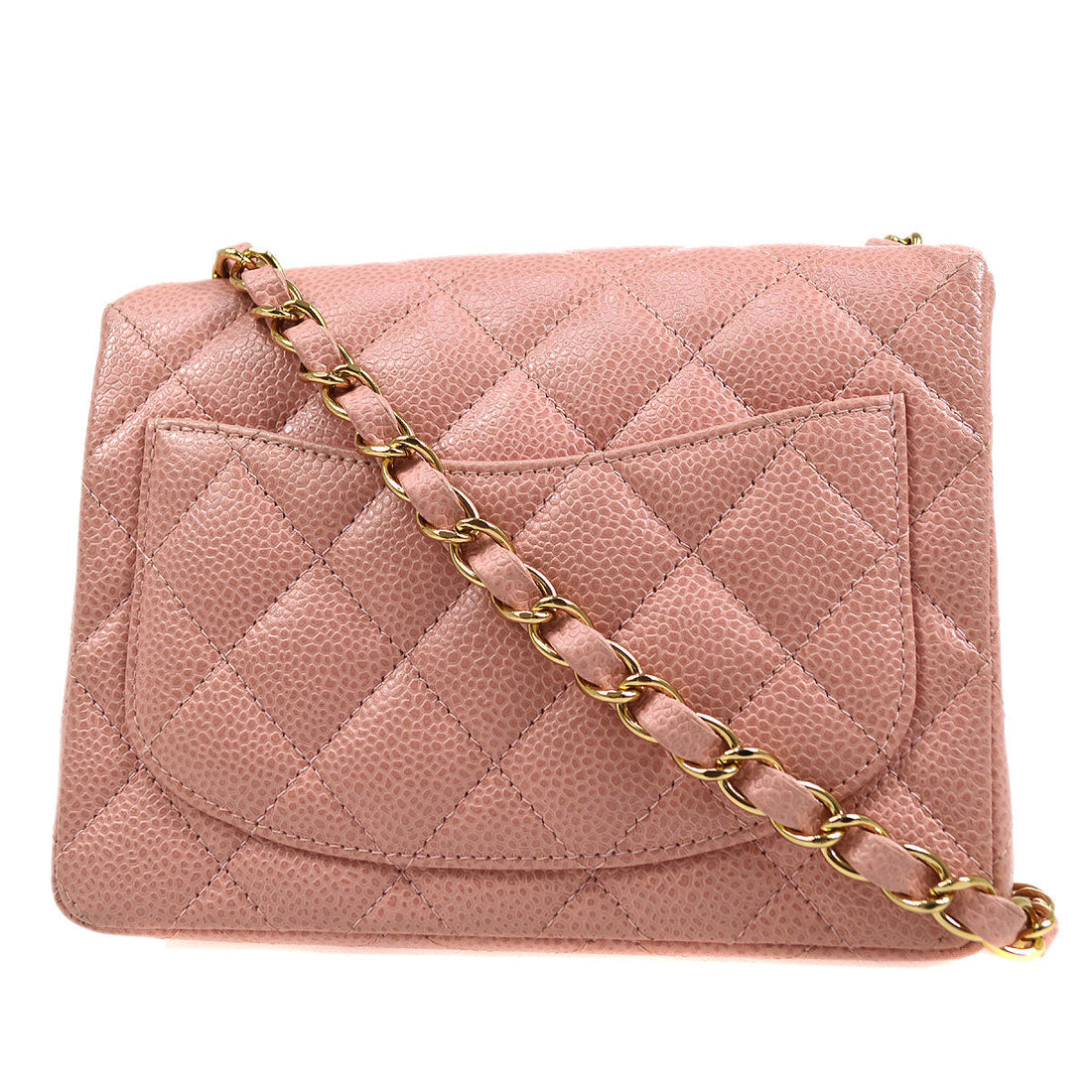 Chanel? 2003-2004 Classic Square Flap 17 Pink Caviar 73586