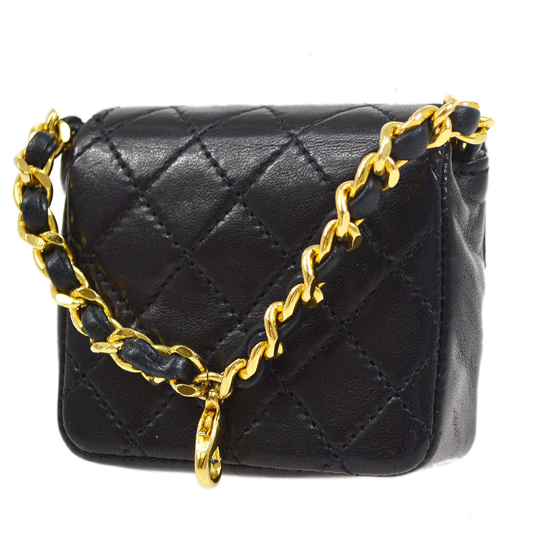 Chanel Classic Flap Micro Charm Black Lambskin 63555