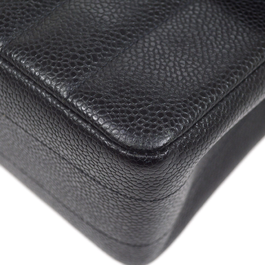 Chanel? 1994-1996 Black Caviar Vertical Straight Flap Medium 84568