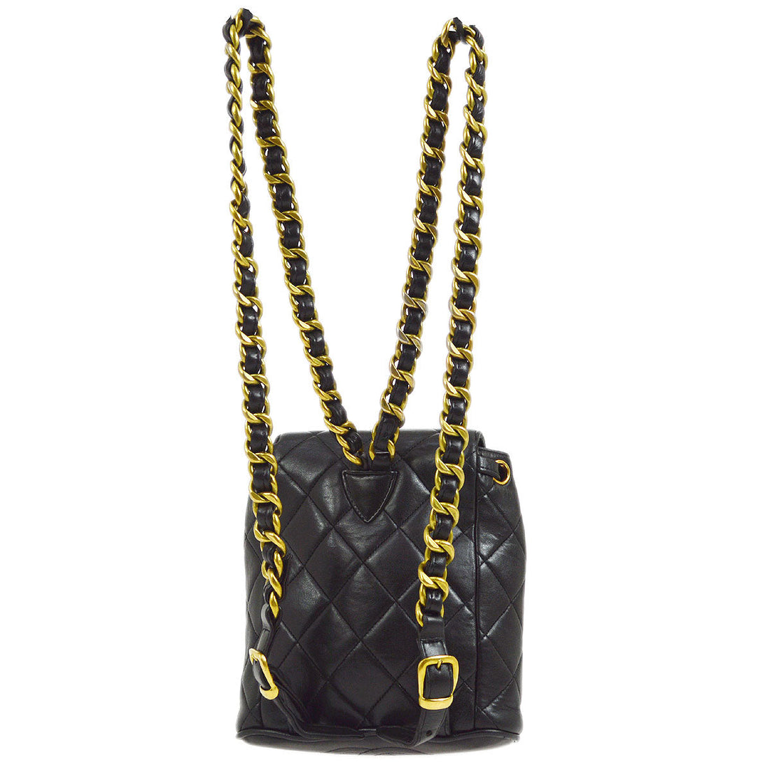 CHANEL * 1991-1994 DUMA Backpack Small Black Lambskin