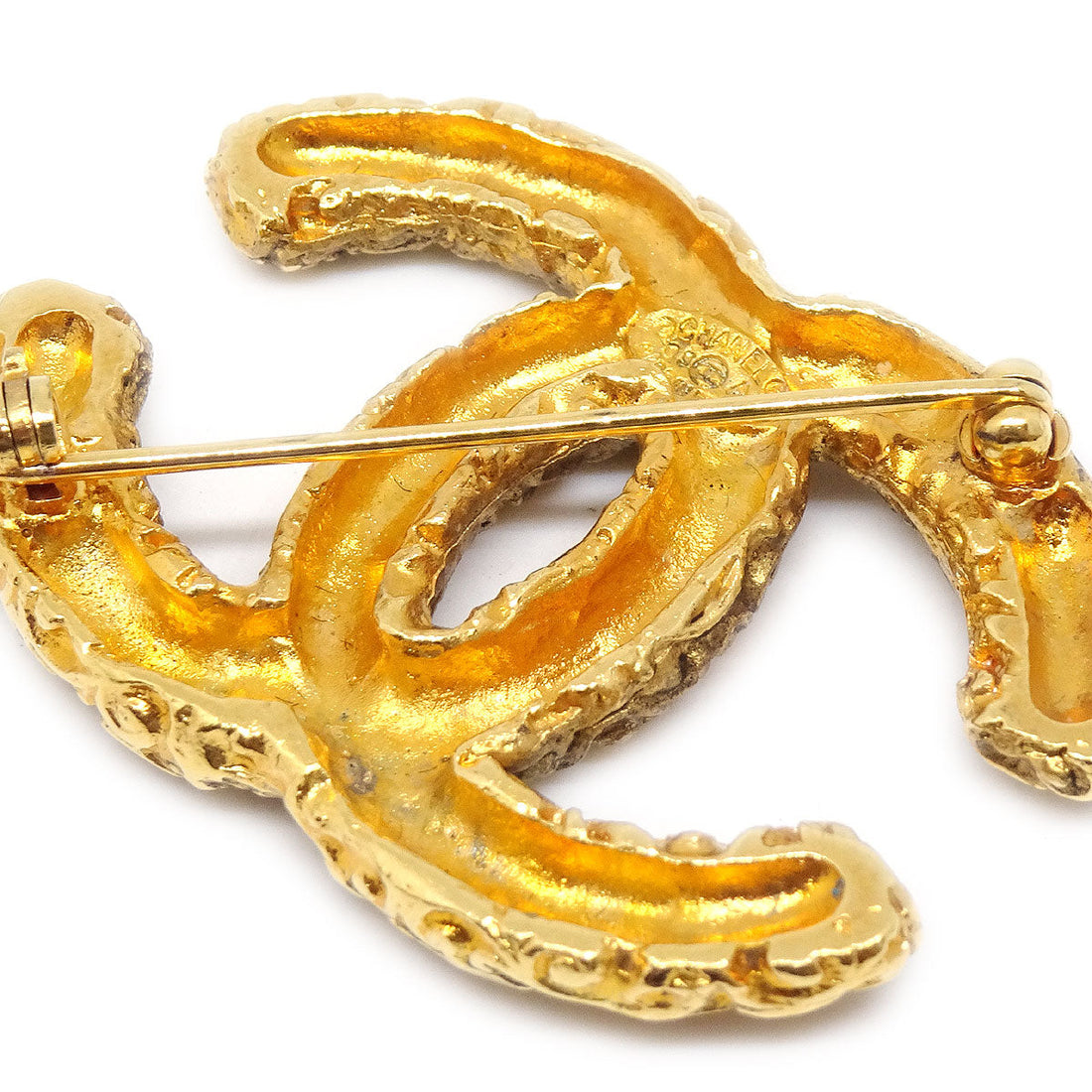 CHANEL 1993 CC Brooch Pin Gold Small 64493