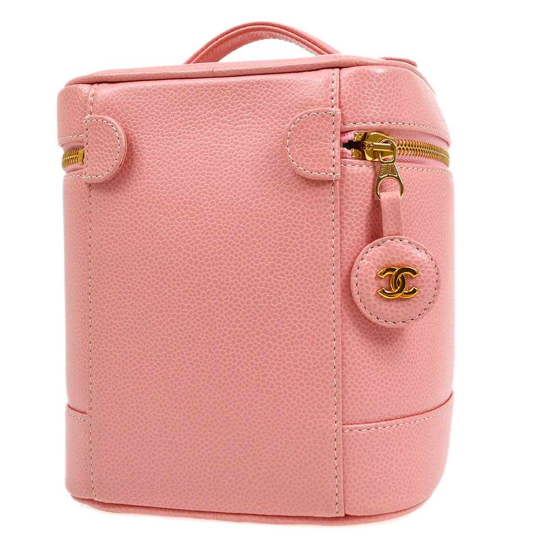 CHANEL 2003-2004 Pink Caviar Timeless Vanity Handbag 95851