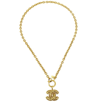 CHANEL Quilted CC Gold Chain Necklace 3857 95868