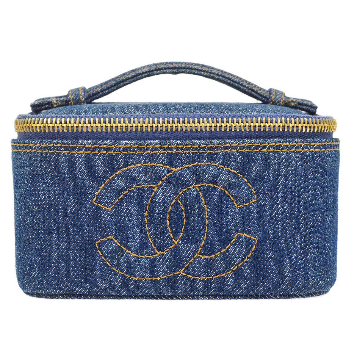 CHANEL 1997 Timeless Vanity Handbag Denim 45073