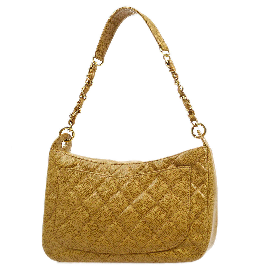 CHANEL 2003-2004 Hobo Bag Beige Caviar 23891