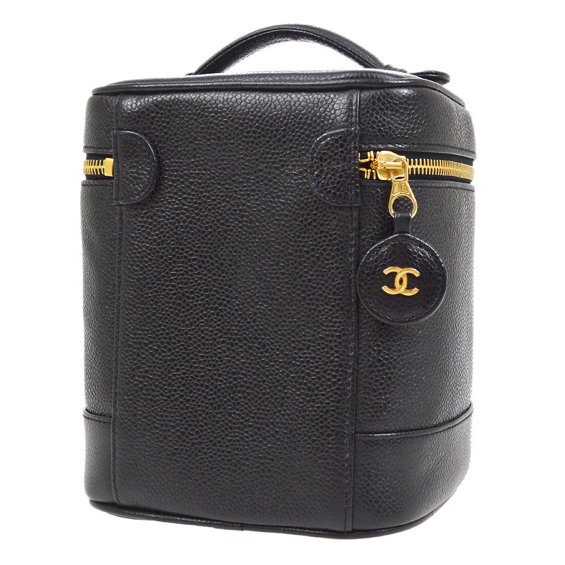 CHANEL 1994-1996 Timeless Vanity Handbag Black Caviar AK38321f