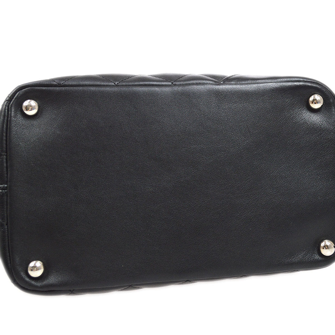 CHANEL 2004-2005 Cambon Ligne Tote Bag Black Calfskin