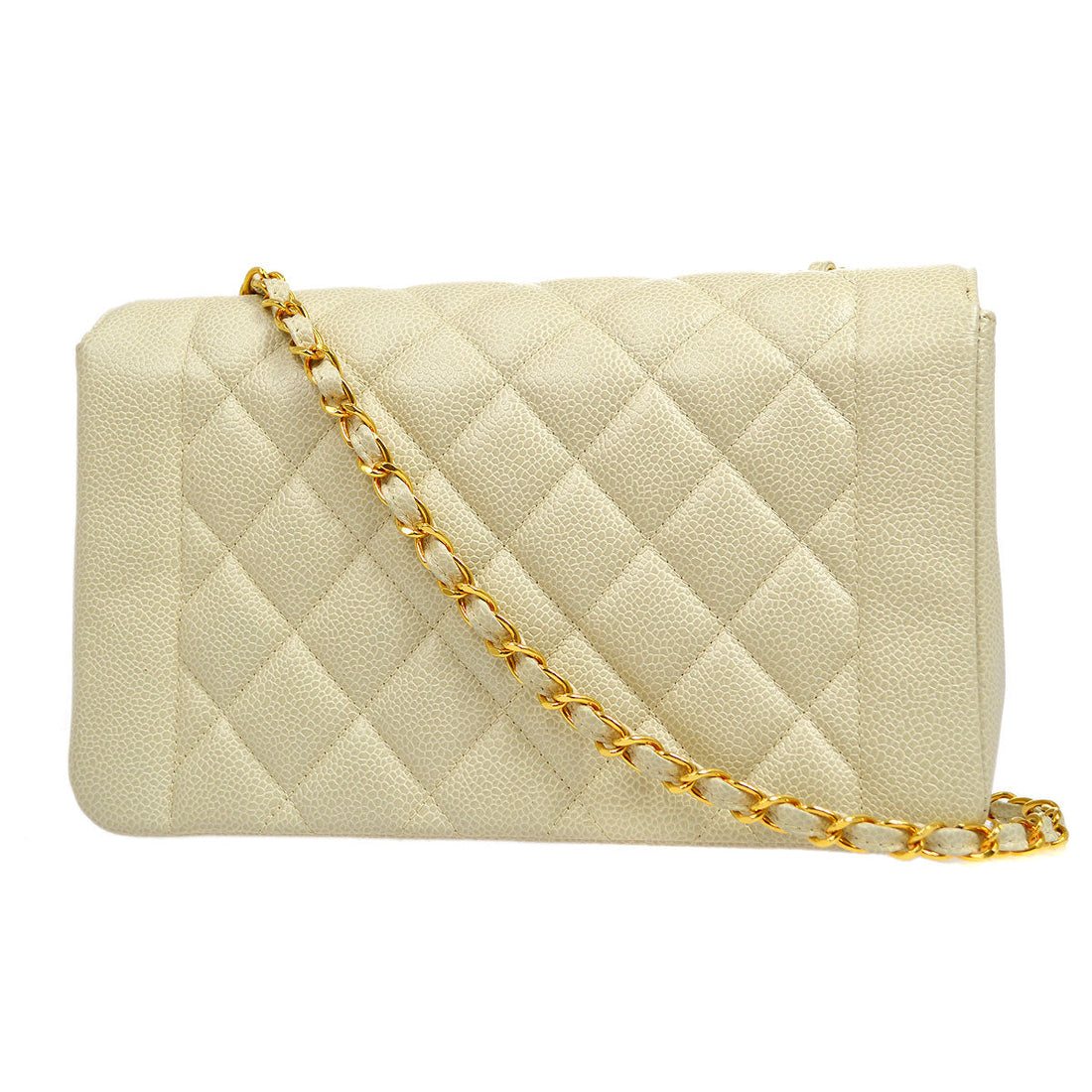 CHANEL * 1994-1996 Diana Flap Medium Ivory Caviar
