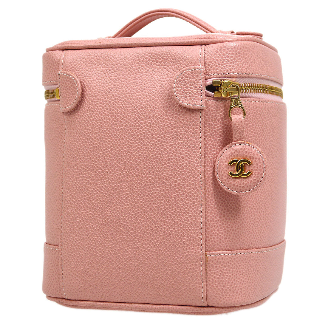 CHANEL 2003-2004 Timeless Vanity Handbag Pink Caviar 54933