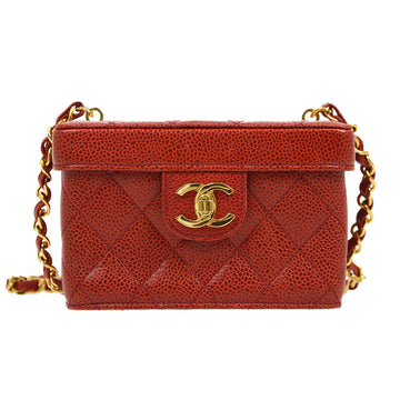 CHANEL Shoulder Bag Micro Red Caviar 15852