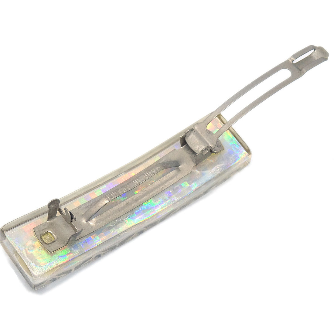 CHANEL 1997 Clear Rainbow Lucite Hair Clip Barrette 15817