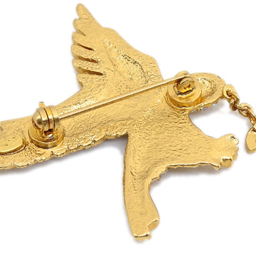 CHANEL 2001 Eagle Crystal Brooch Pin 24657