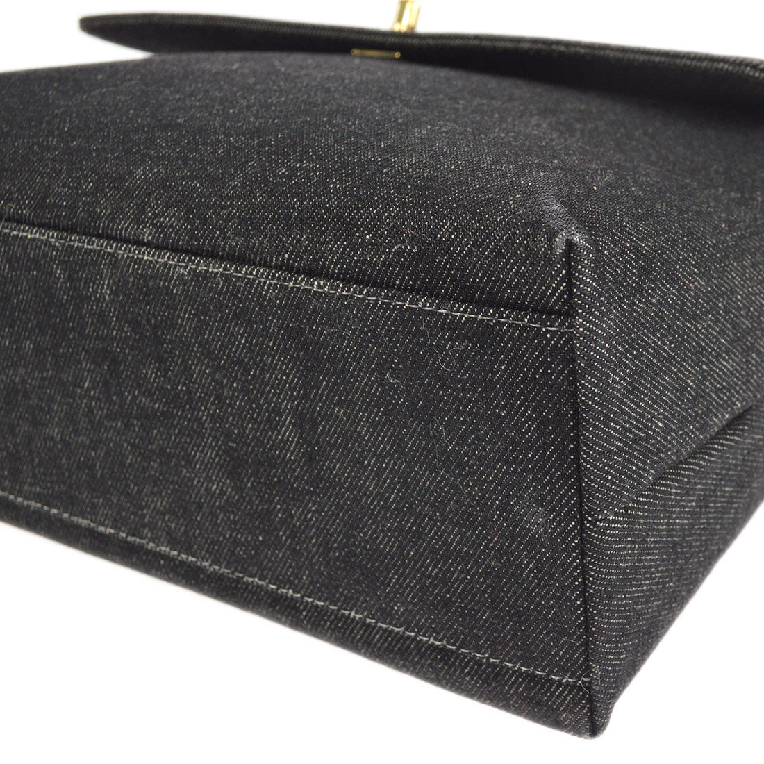 CHANEL 2000-2001 Kelly 30 Denim Black 26591