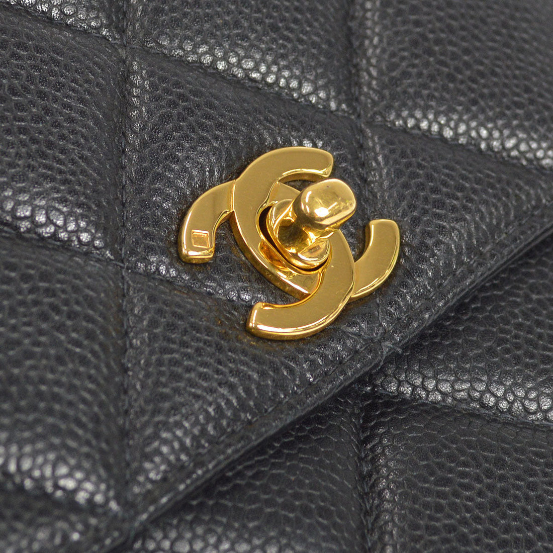 CHANEL Chain Shoulder Bag Black Caviar