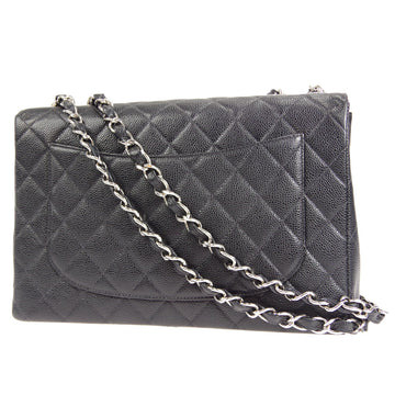 Chanel? 2000-2001 Classic Flap Jumbo SHW Black Caviar 27375