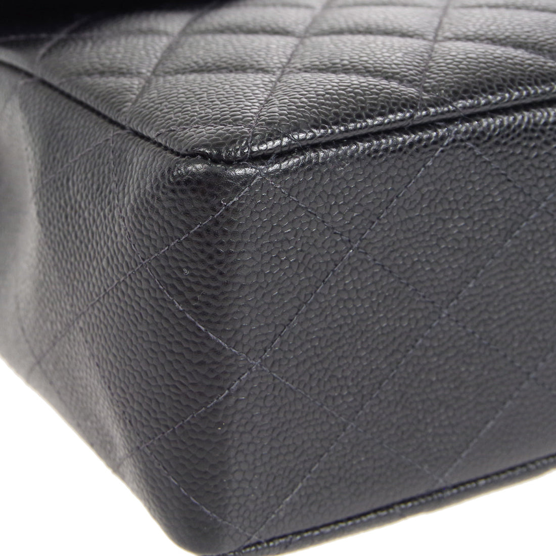 Chanel? 2000-2001 Classic Flap Jumbo SHW Black Caviar 27375