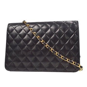 CHANEL? 2000-2001 CC Turnlock Half Flap Medium Black Lambskin 56817