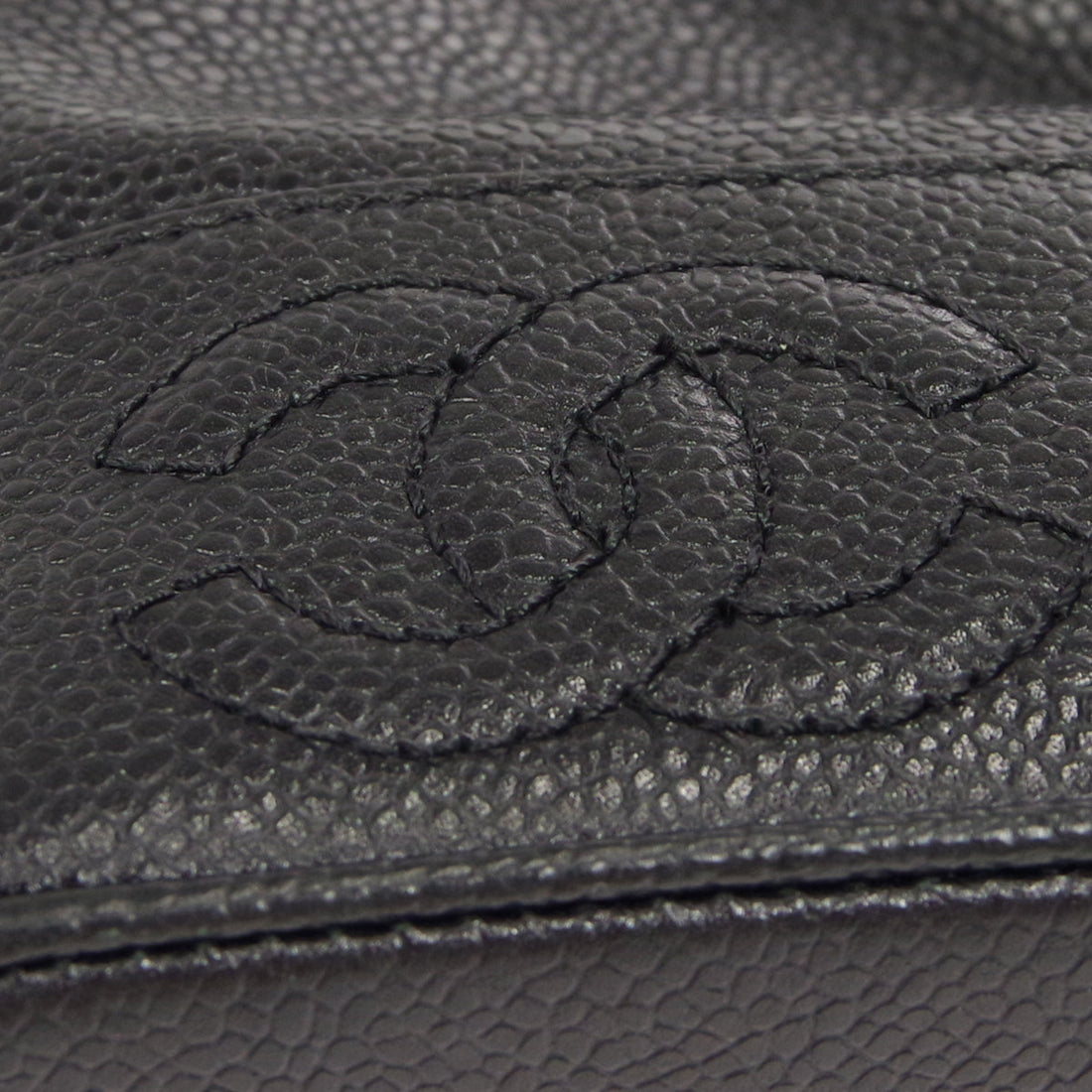 CHANEL 1994-1996 Triple CC Shoulder Bag Black Caviar