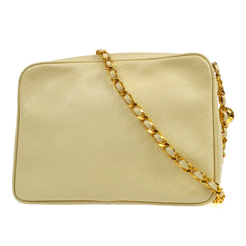 CHANEL 1994-1996 Triple CC Camera Bag Small Ivory Caviar 17405
