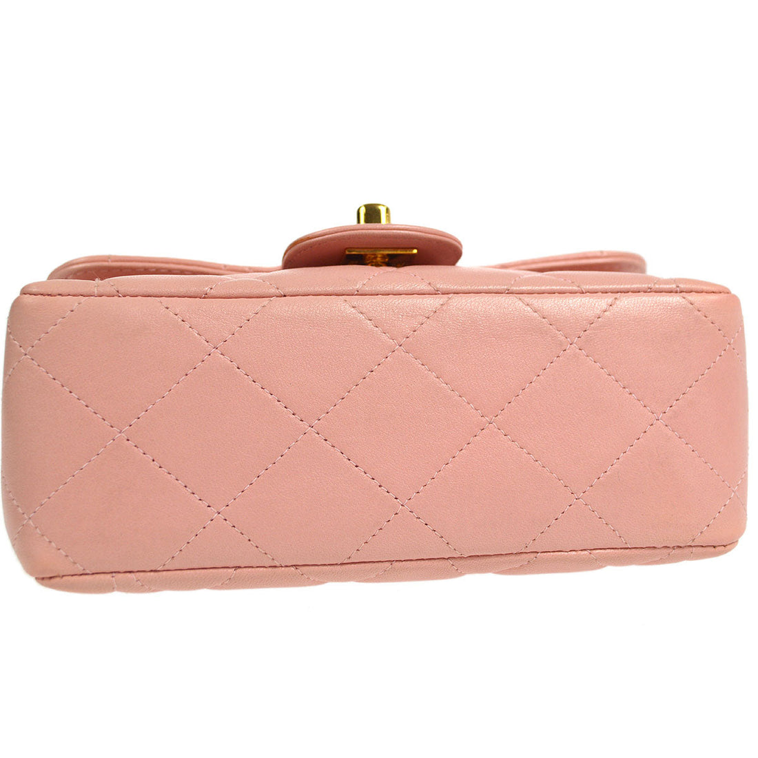 CHANEL * 1996-1997 Border Flap Handbag Mini Pink Lambskin