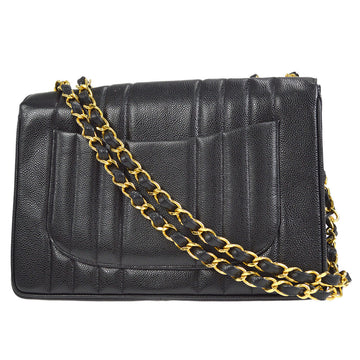 Chanel? 1991-1994 Vertical Classic Flap Jumbo Black Caviar 27226