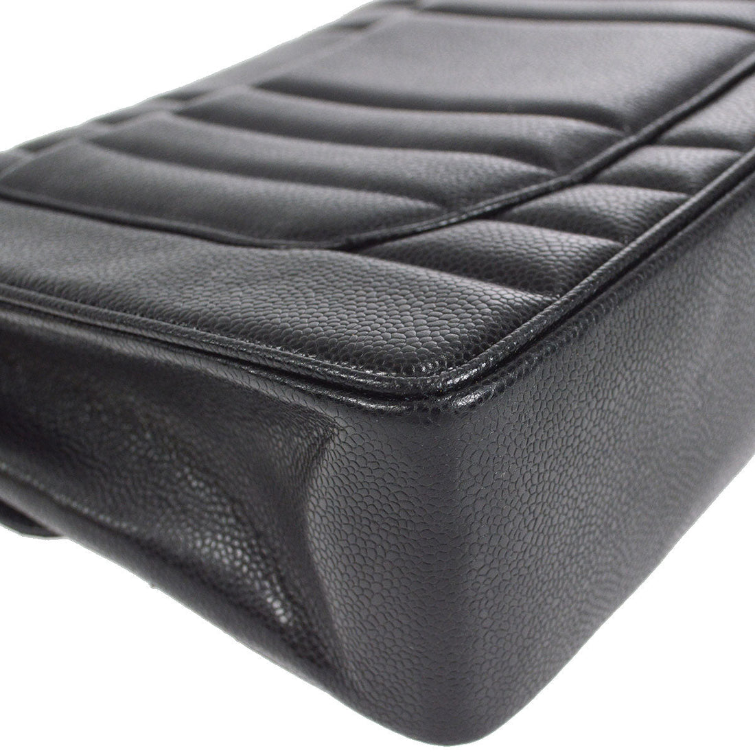 Chanel? 1991-1994 Vertical Classic Flap Jumbo Black Caviar 27226