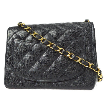 Chanel Classic Flap Mini Square Chain Shoulder Bag Black Caviar 18176