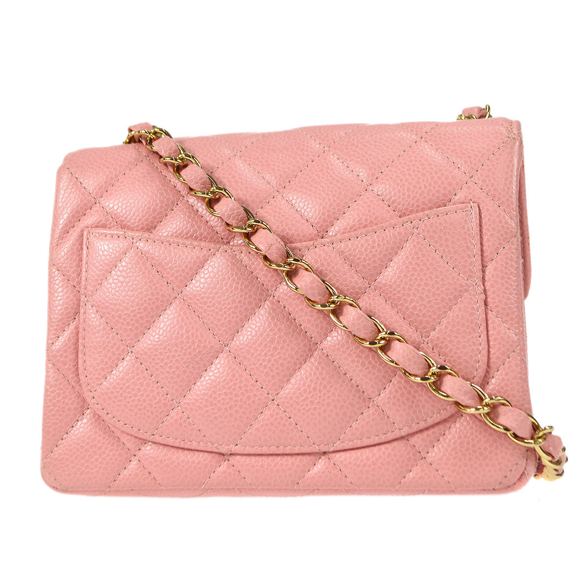 Chanel? 2003-2004 Classic Square Flap Mini 17 Pink Caviar 57685