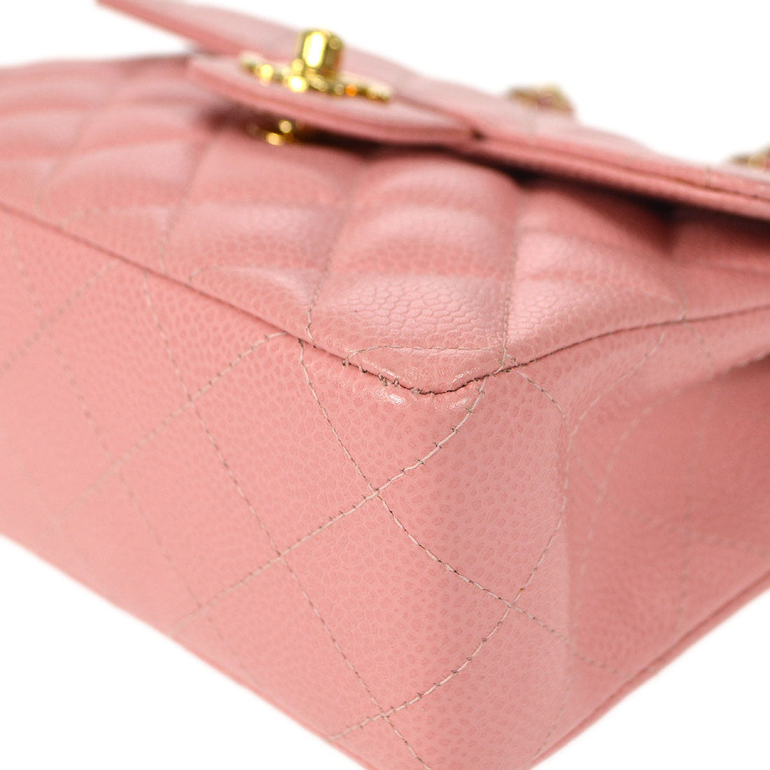 Chanel? 2003-2004 Classic Square Flap Mini 17 Pink Caviar 57685