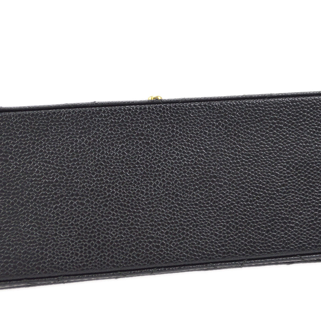 CHANEL 1998 Straight Flap Shoulder Bag Black Caviar