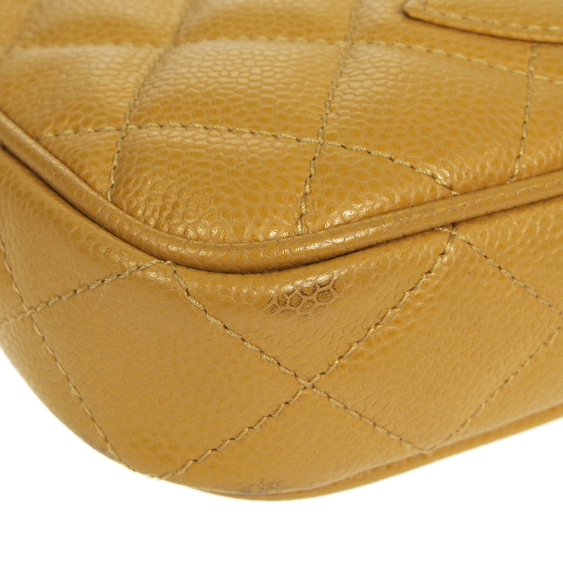 CHANEL Chain Shoulder Bag Beige Caviar