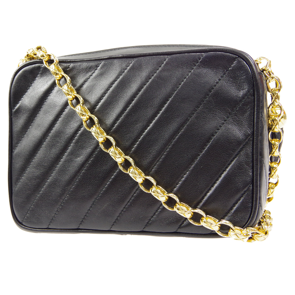 CHANEL Bijou Chain Shoulder Bag Black Lambskin