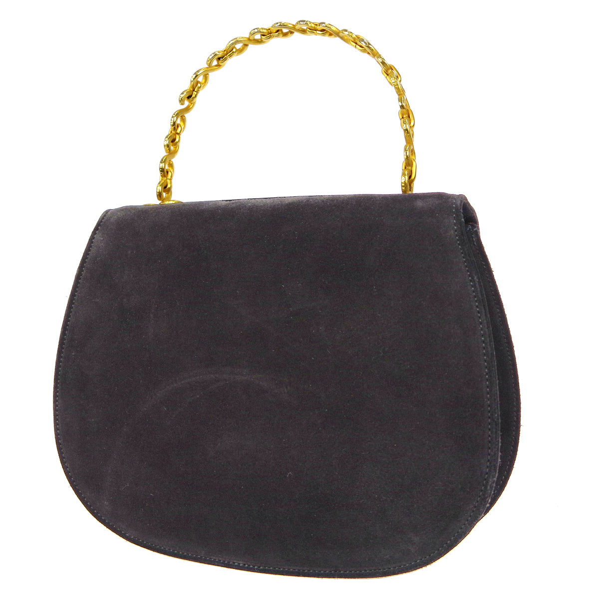 Celine Chain Handbag Black Suede 27767