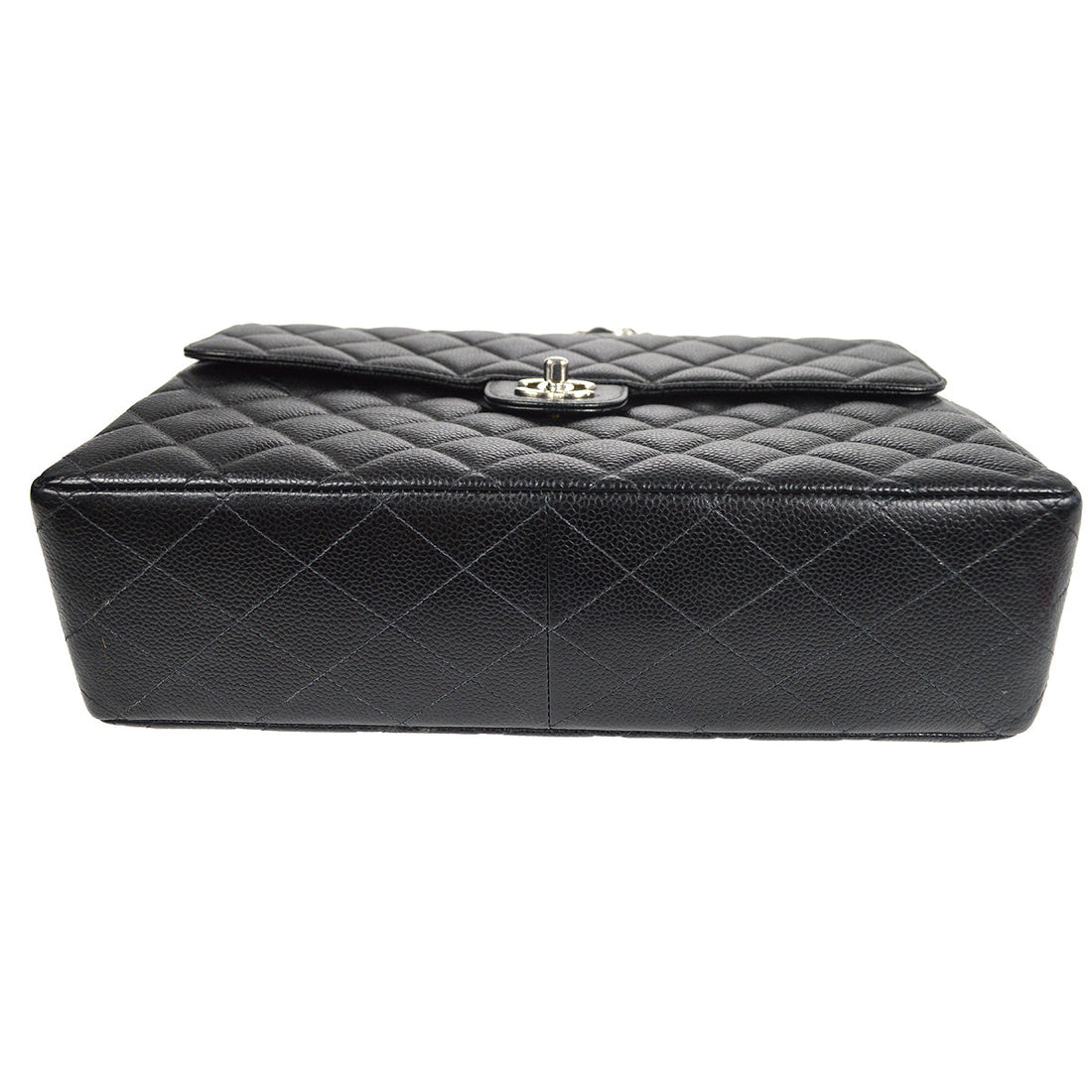 Chanel Classic Flap Jumbo Double Chain Shoulder Bag Black Caviar 48505