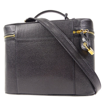 CHANEL 2way Vanity Shoulder Handbag Black Caviar